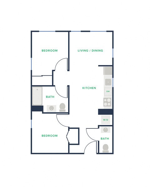 bedroom floor plan | apartments for rent in brookhaven ga | the mille brook